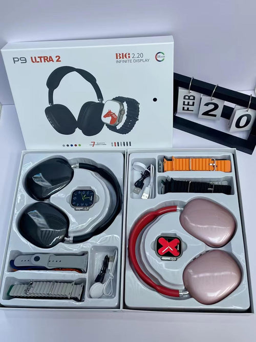 casque audio haut de gamme + montre intelligente P9 Ultra (Copie)